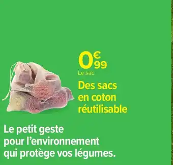 Carrefour Des sacs en coton réutilisable offre