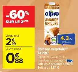 Carrefour ALPRO Boisson végétale offre