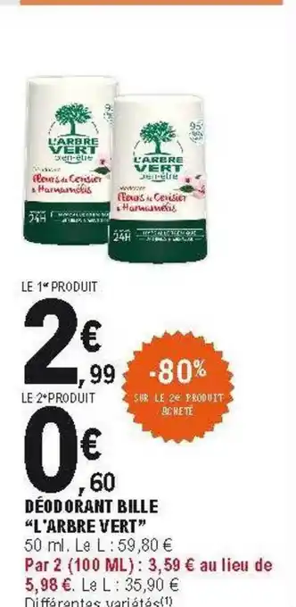 E.Leclerc Déodorant Bille offre