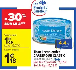 Carrefour Thon listao entier carrefour classic offre