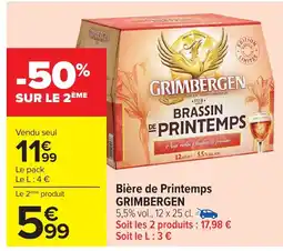 Carrefour GRIMBERGEN Bière de Printemps offre