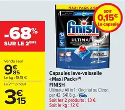 Carrefour FINISH Capsules lave-vaisselle <<Maxi Pack> offre