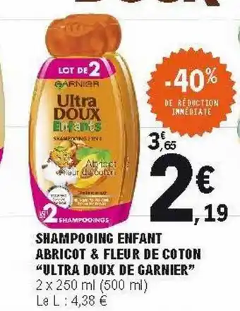 E.Leclerc Shampooing Enfant Abricot & Fleur De Coton offre