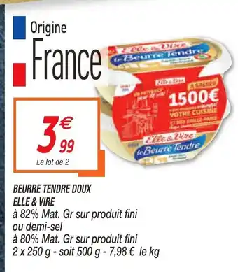 Netto Beurre Tendre Doux Elle & Vire offre
