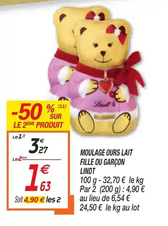 Netto Moulage Ours Lait Fille Ou Garcon Lindt offre