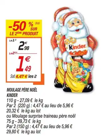 Netto Moulage Père Noèl Kinder offre