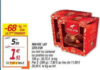 Netto Mini Roc Lait Cote D'or offre