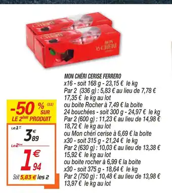 Netto Mon Chèri Cerise Ferrero offre