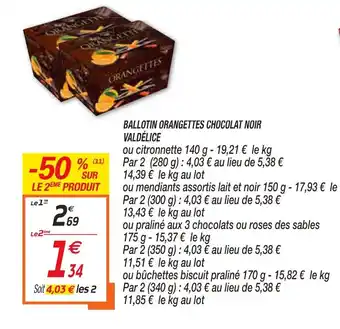 Ballotin Orangettes Chocolat Noir Valdèlice