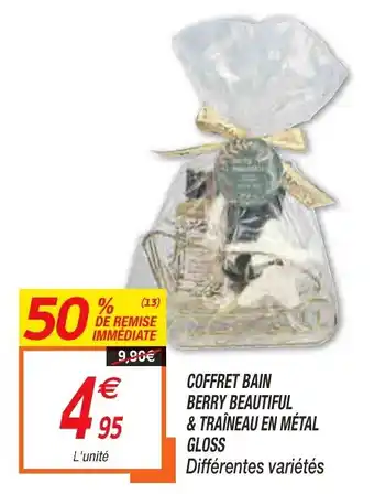 Netto Coffret Bain Berry Beautiful & Traineau En Mètal Gloss offre