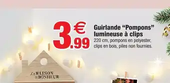 Bazarland Guirlande 'Pompons" Lumineuse a Clips offre