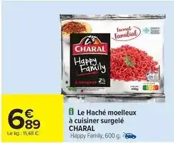 Carrefour Market Charal - le haché moelleux à cuisiner surgelé offre