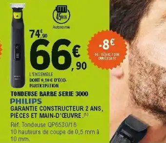 E.Leclerc Tondeuse Barbe Serie 3000 Philips offre