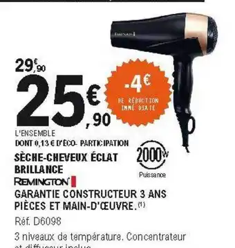 E.Leclerc Sèche-cheveux éclat Brillance Remington offre