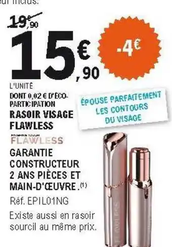 E.Leclerc Rasoir Visage Flawless offre