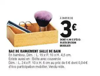E.Leclerc Bac De Rangement Salle De Bain offre