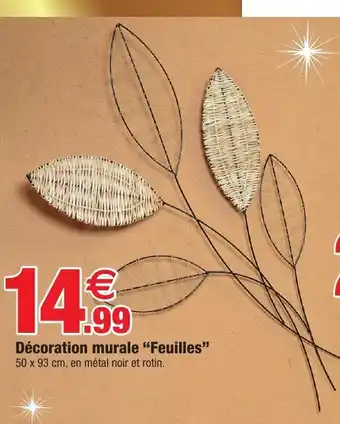 Bazarland Dècoration Murale "Feuilles" offre