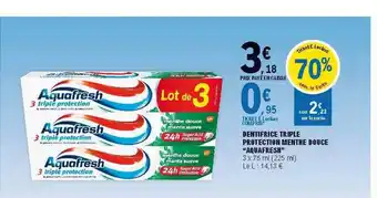 Dentifrice Triple Protection Menthe Douce
