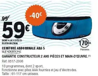 E.Leclerc Ceinture Abdominale Abs 5 offre