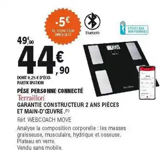 E.Leclerc Pèse Personne Connecté Terraillon offre