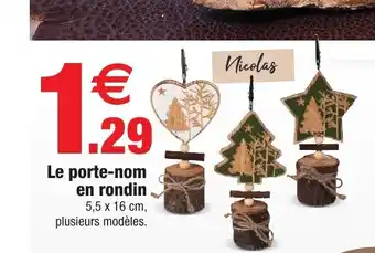 Bazarland Le Porte-Nom En Rondin offre