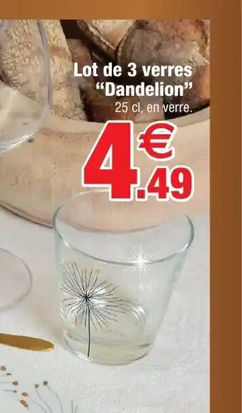 Lot De 3 Verres "Dandelion"