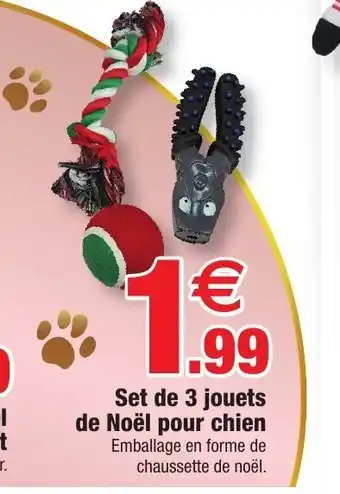 Bazarland Set De 3 Jouets De Noel Pour Chien offre