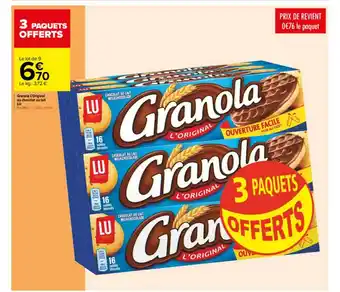 Carrefour Market Granola L'original Au Chocolat Au Lait Lu offre