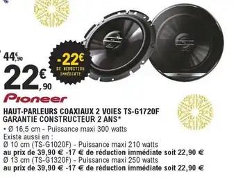 E.Leclerc L'Auto Haut-Parleurs Coaxiaux 2 Voies TS-G1720F Garantie Constructeur 2 Ans offre