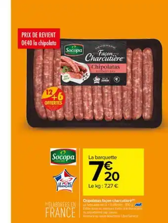 Carrefour Market Chipolatas Façon Charcutière Socopa offre