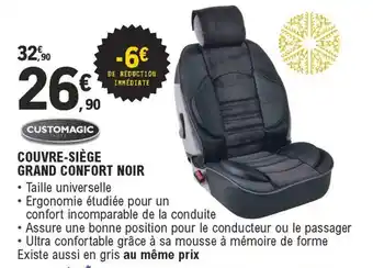 E.Leclerc L'Auto Couvre-Siège Grand Confort Noir offre