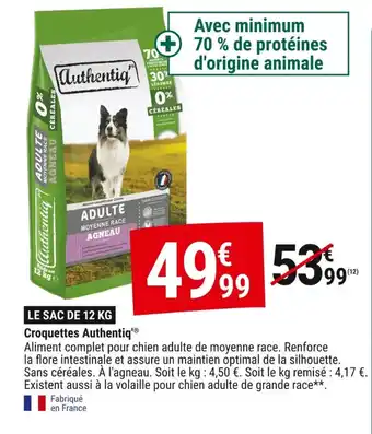 Gamm vert Croquettes Authentiq offre