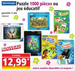 Norma Ravensburger Puzzle 1000 pièces ou jeu éducatif offre