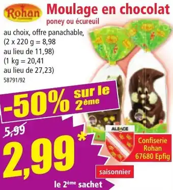 Norma Rohan Moulage au chocolat poney ou écureuil offre