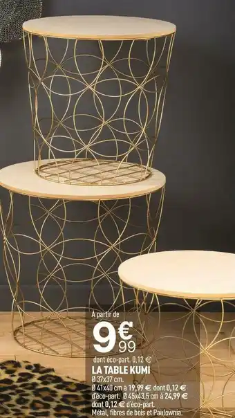 Atmosphera la table kumi