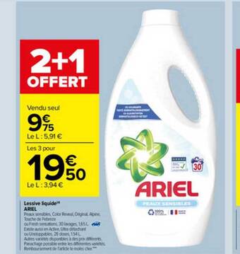 Carrefour Market Lessive Liquide Ariel offre