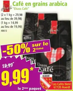 Norma Café en grains arabica Elsass Café offre