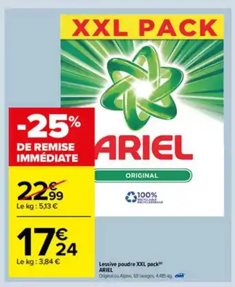 Carrefour Market Lessive Poudre Xxl Pack Ariel offre