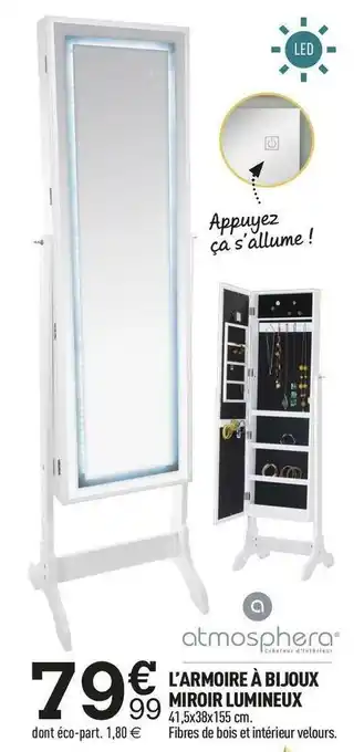 L’armoire à bijoux miroir lumineux