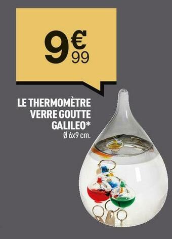 Centrakor Le thermomètre verre goutte galileo offre