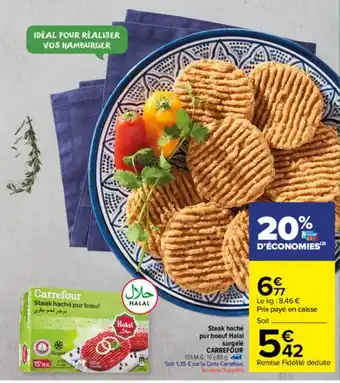 Carrefour Market Steak Haché Pur Bœuf Halal Surgelé Carrefour offre