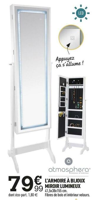 Centrakor L’armoire à bijoux miroir lumineux offre
