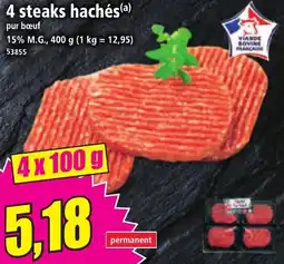 Norma 4 steaks hachés offre