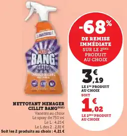 Super U Nettoyant menager cillit bang offre