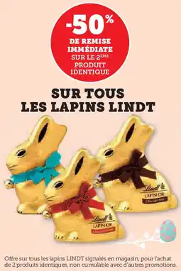 Super U Sur tous les lapins lindt offre