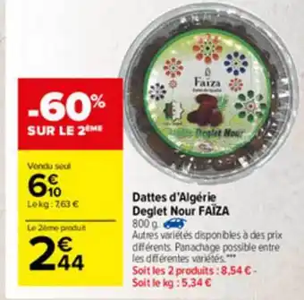 Carrefour Market Dattes D'algérie Deglet Nour Faïza offre