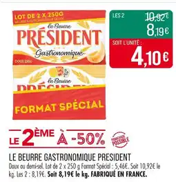 Match Président Le beurre gastronomique offre