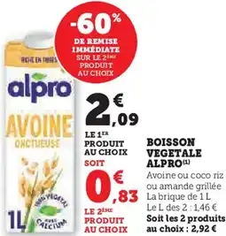 Super U Boisson vegetale alpro offre