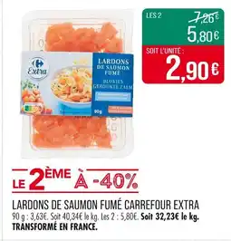 Match CARREFOUR EXTRA Lardons de saumon fumé offre