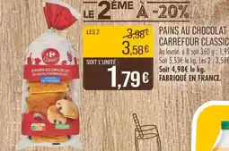 Match Carrefour Classic Pains au chocolat offre